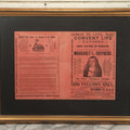 Lot 006 - Antique Framed Program For "Convent Life Exposed" Event In Lynn, Massachusetts, Featuring Margaret L. Shepherd, Fraudulent Anti-Catholic Nun, Circa 1885, In Double Windowed Frame, 24-3/4" x 19-1/2"
