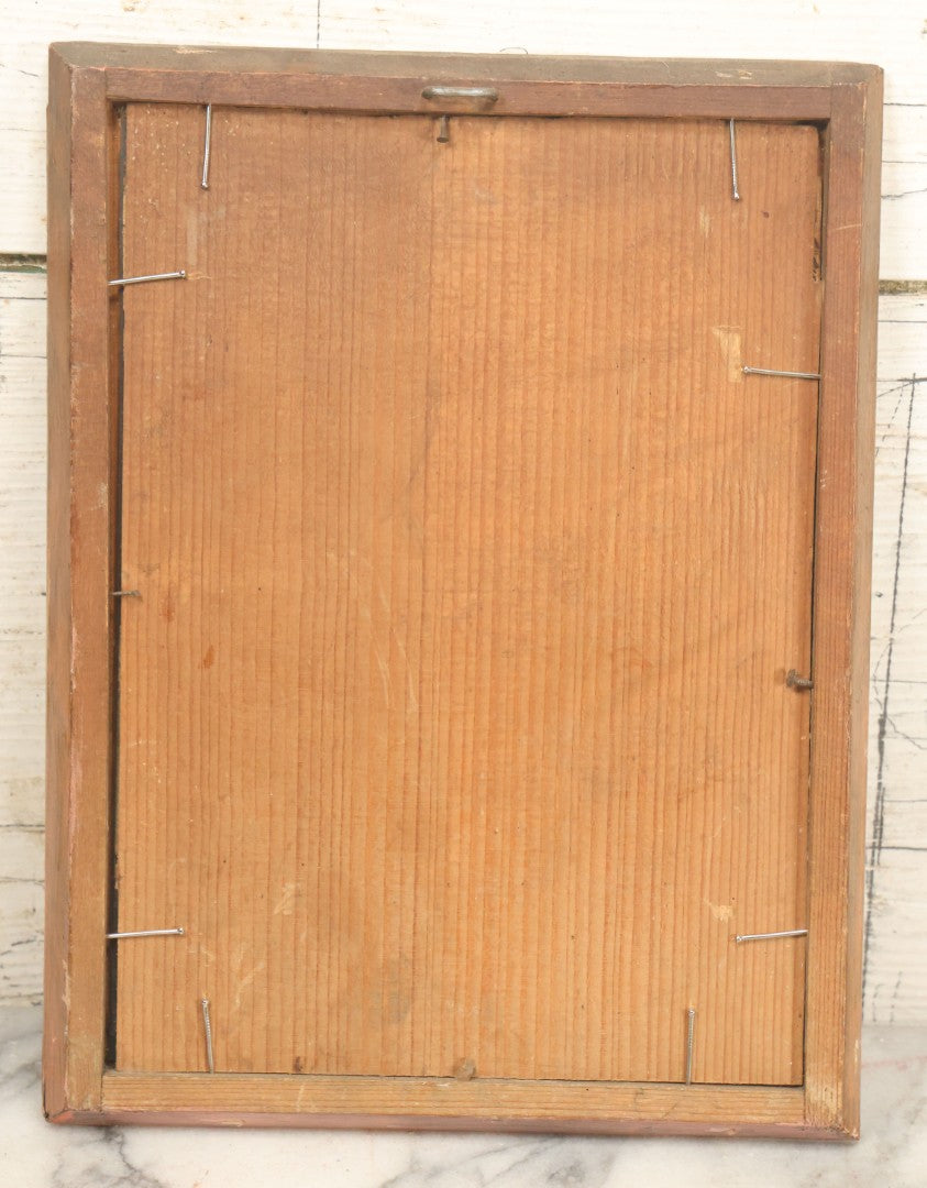 Lot 007 - Pair Of Antique Religious Reverse Paintings Of The Virgin Mary And Jesus Christ, In Frames, Note Crack Lower Right Of Jesus, 8-5/8" x 11-1/4"