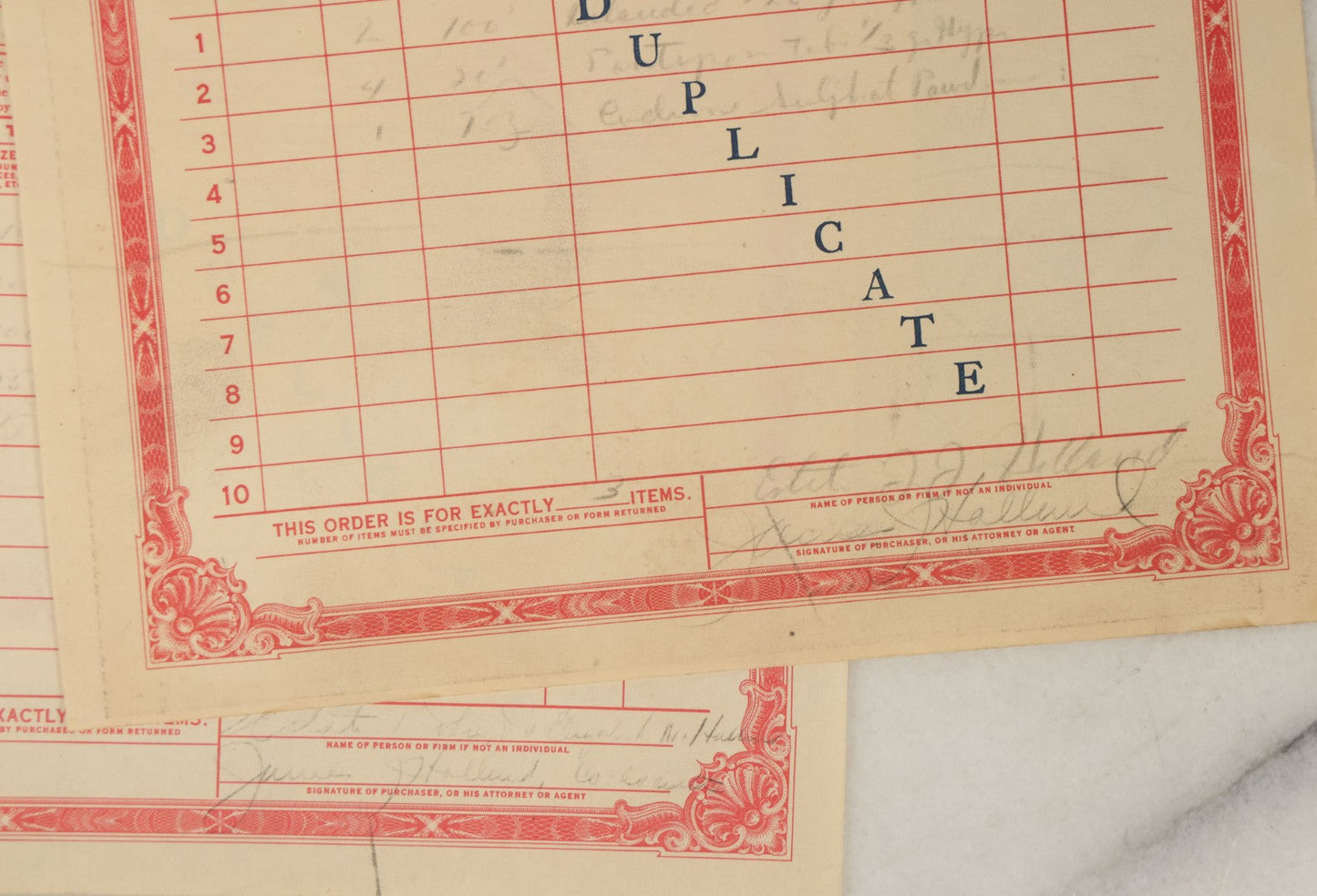 Lot 125 - Grouping Of Five Vintage Opium Order Forms From The United States Treasury Department, Internal Revenue Service, Circa 1930s