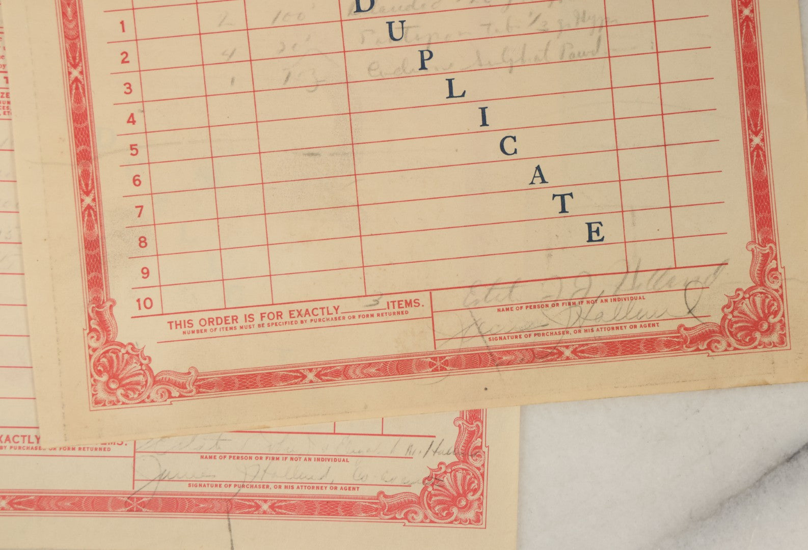 Lot 125 - Grouping Of Five Vintage Opium Order Forms From The United States Treasury Department, Internal Revenue Service, Circa 1930s