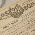 Lot 126 - Antique Advertisement For Edwin Booth (Brother Of John Wilkes Booth) As Hamlet, From The Boston Museum Company Theater, January 1886