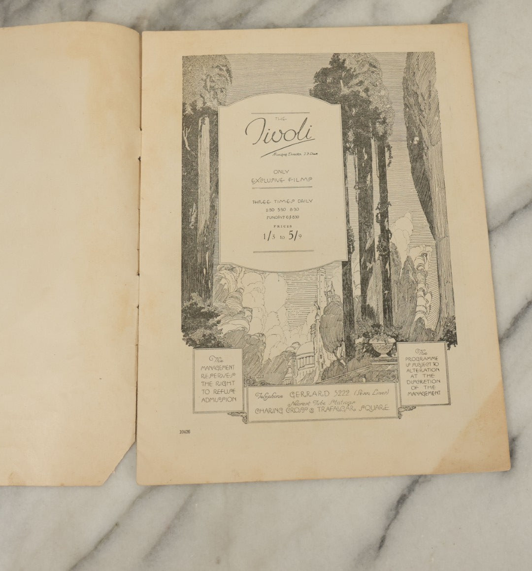 Lot 127 - Antique Program From The Tivoli Strand Theater Featuring Douglas Fairbanks In "The Black Pirate"