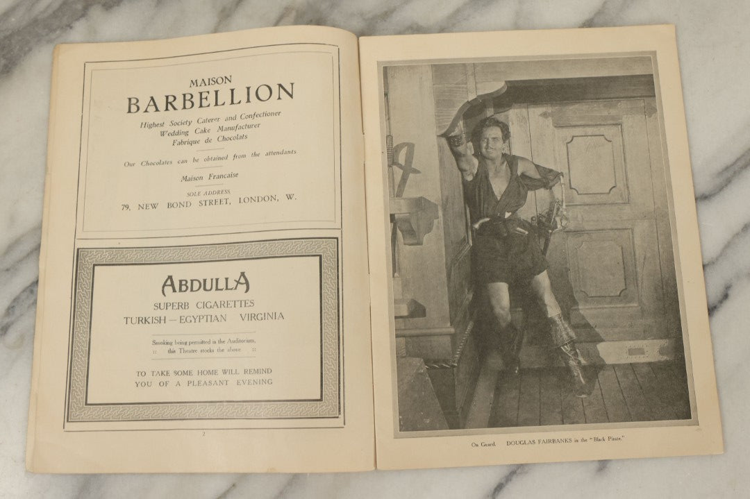 Lot 127 - Antique Program From The Tivoli Strand Theater Featuring Douglas Fairbanks In "The Black Pirate"