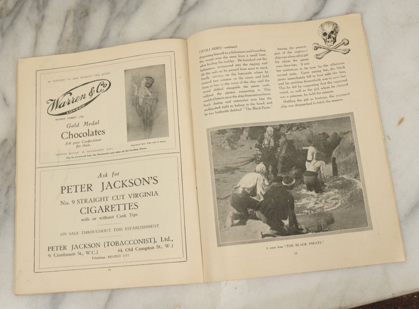 Lot 127 - Antique Program From The Tivoli Strand Theater Featuring Douglas Fairbanks In "The Black Pirate"