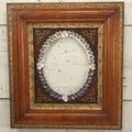 Lot 008 - Antique Victorian Eastlake Double Frame With Decorative Real Shell Surround, Shell Flowers, Sailors Valentine, 17" x 18-7/8"