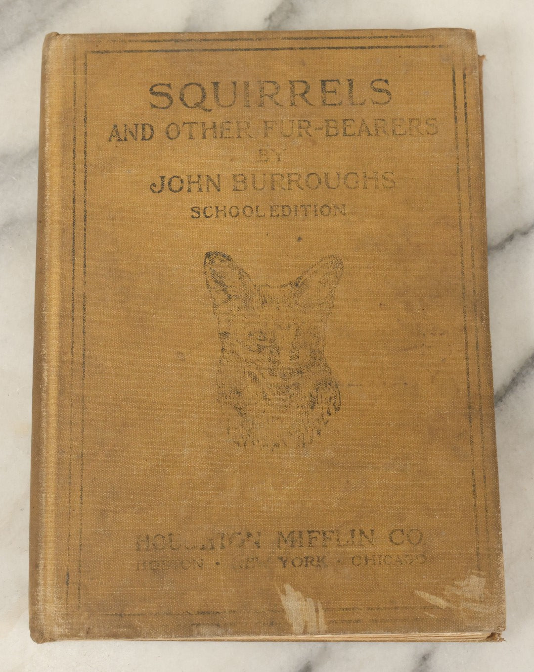 Lot 136 - "Squirrels And Other Fur-Bearers" Antique Book By John Burroughs, School Edition, With Fox On Cover, Note Pages Missing, Loose, Houghton Mifflin Co., Boston
