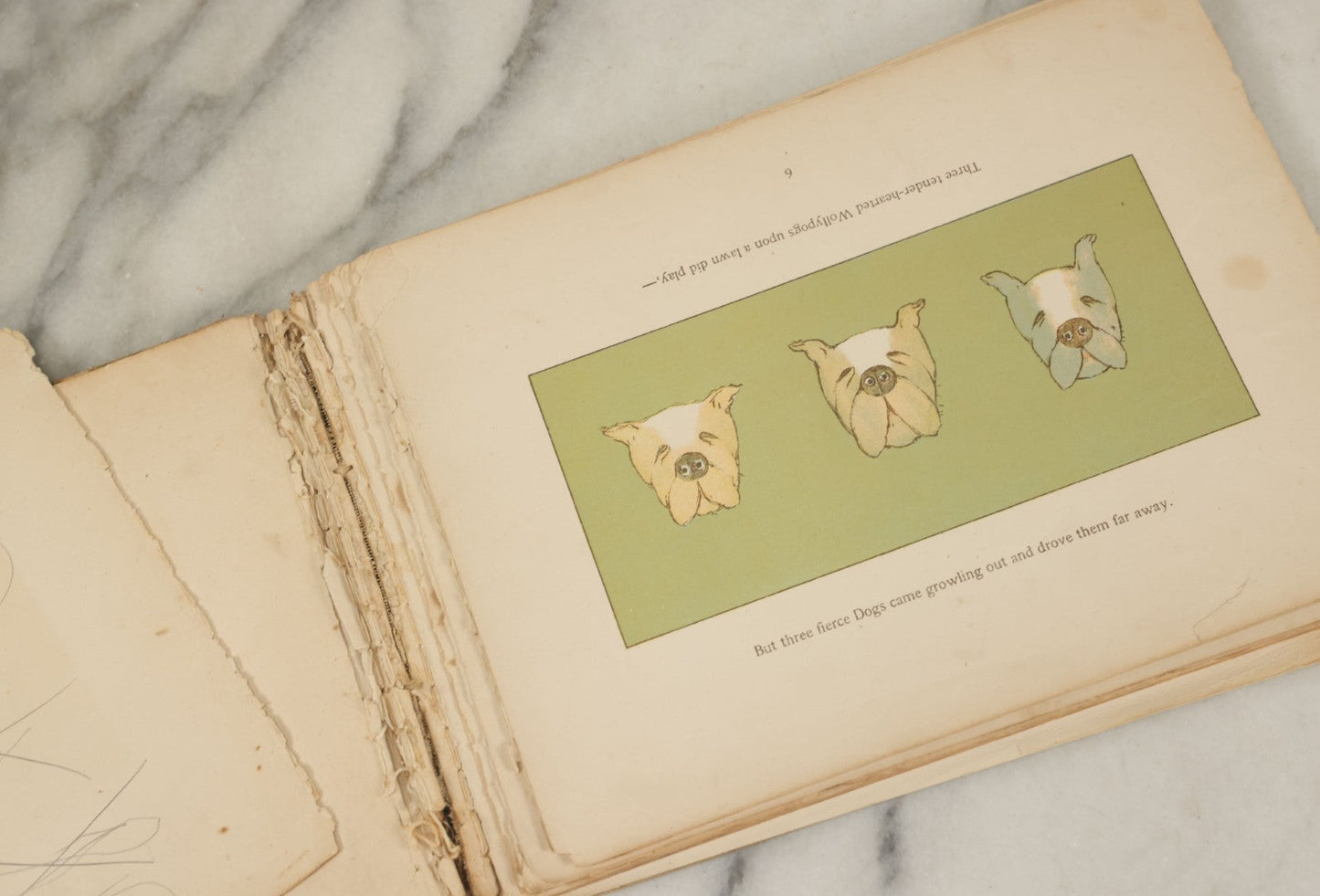 Lot 137 - "Topsys & Turvys" Antique Novelty Illustrated Children's Book, Copyright 1893, By The Century Co., Note Poor Condition, Loose Pages, Binding Shot