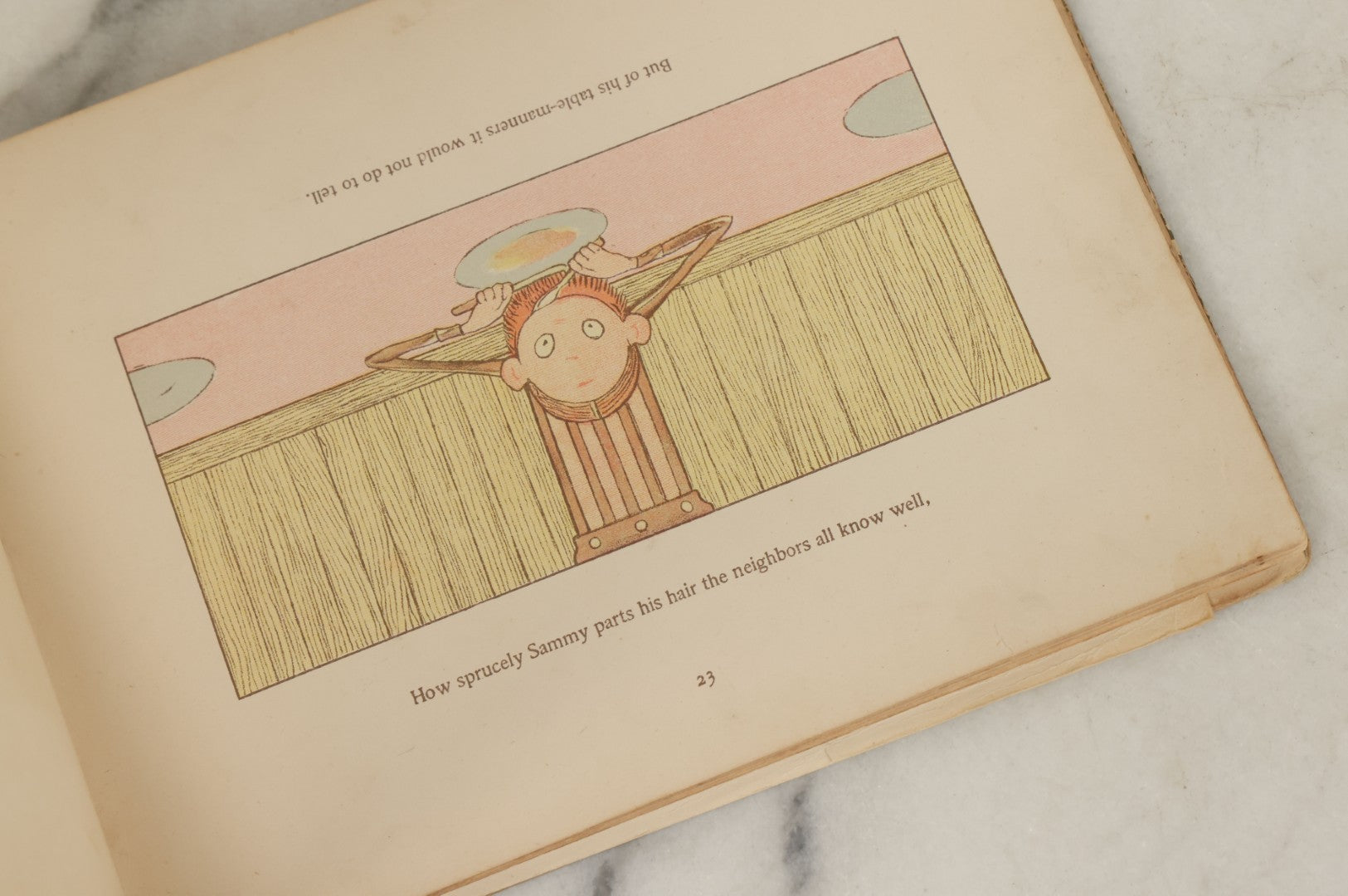 Lot 137 - "Topsys & Turvys" Antique Novelty Illustrated Children's Book, Copyright 1893, By The Century Co., Note Poor Condition, Loose Pages, Binding Shot