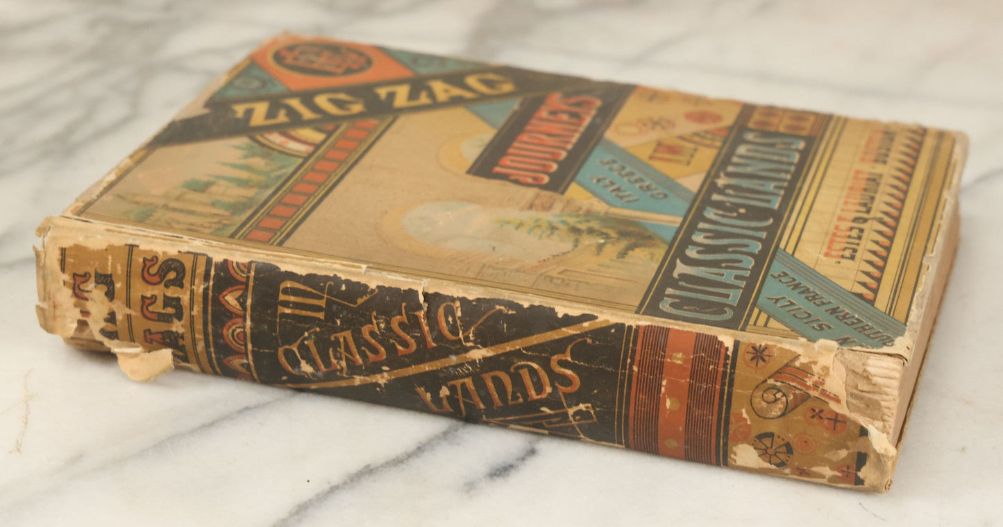 Lot 140 - "Zig Zag Journeys In Classic Lands" Antique Book By Estes & Lauriat, Boston, Featuring Italy, Greece, Sicily, Southern France, Note Poor Condition, Craft Grade, Illustrated