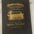 Lot 142 - "The Jacquard Machine Analyzed And Explained" Antique Textile Machinery Book By E.A. Posselt, Illustrated, Crompton & Knowles Loom Works, Worcester, Massachusetts