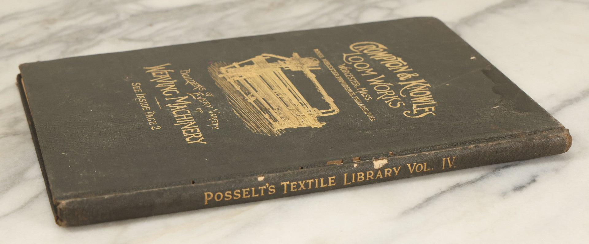 Lot 142 - "The Jacquard Machine Analyzed And Explained" Antique Textile Machinery Book By E.A. Posselt, Illustrated, Crompton & Knowles Loom Works, Worcester, Massachusetts