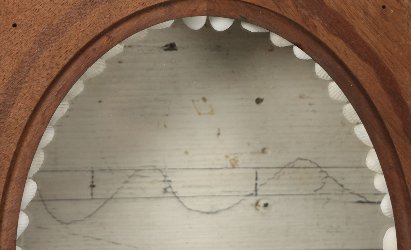 Lot 008 - Antique Victorian Eastlake Double Frame With Decorative Real Shell Surround, Shell Flowers, Sailors Valentine, 17" x 18-7/8"