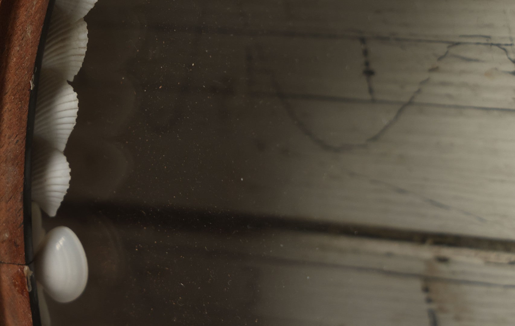 Lot 008 - Antique Victorian Eastlake Double Frame With Decorative Real Shell Surround, Shell Flowers, Sailors Valentine, 17" x 18-7/8"