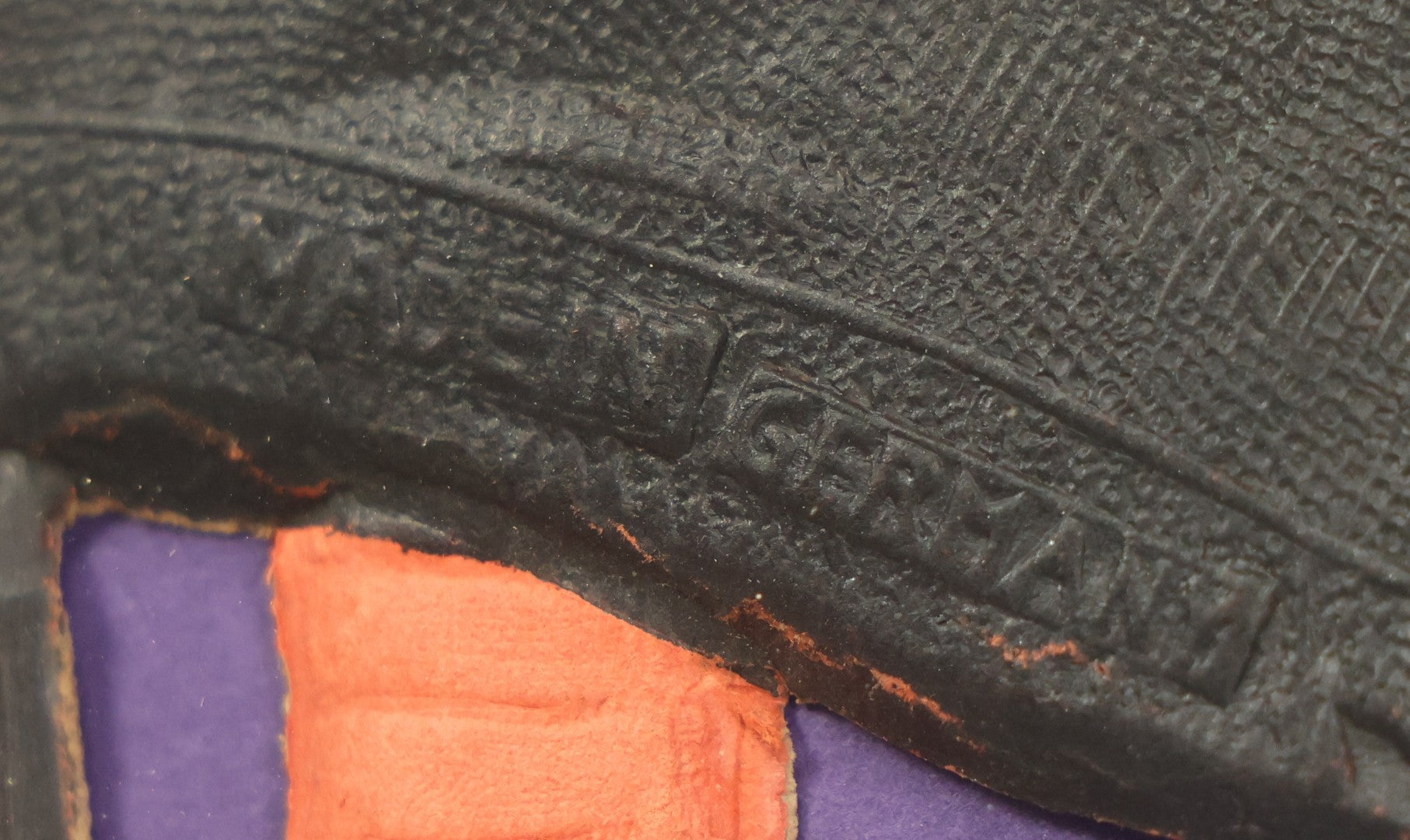 Lot 010 - Antique Witch On Broom With Moon Man Embossed Cardboard Paper Halloween Decoration, Made In Germany, In Custom Frame, 16-3/8" x 15-3/8"