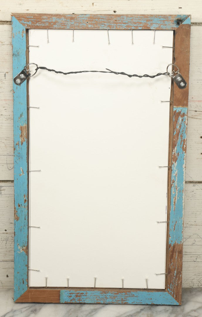 Lot 011 - Antique Witch With Cane, Star And Moon Hat Embossed Cardboard Paper Halloween Decoration, Made In Germany, In Custom Frame, 12-3/8" x 20-7/8"