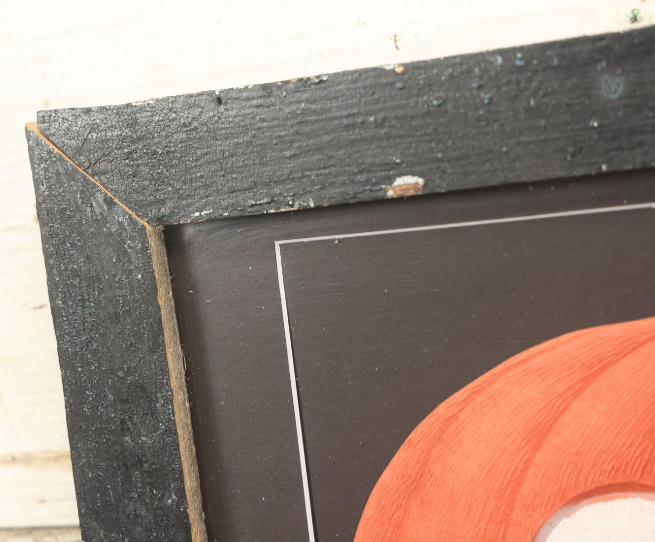 Lot 013 - Antique Halloween Pumpkin Jack-O-Lantern J.O.L. (#1) Embossed Cardboard Paper Halloween Decoration, Made In Germany, In Custom Frame, 15-1/4" x 13-1/4"