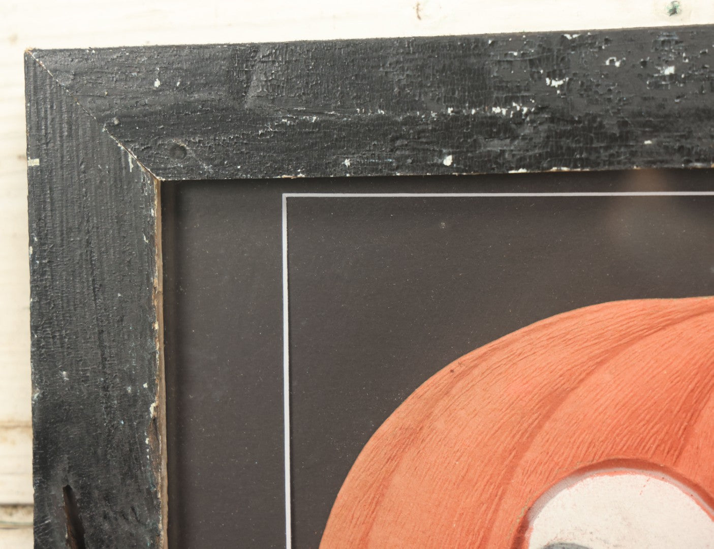 Lot 014 - Antique Halloween Pumpkin Jack-O-Lantern J.O.L. (#2) Embossed Cardboard Paper Halloween Decoration, Made In Germany, In Custom Frame, 15-1/4" x 13-1/4"