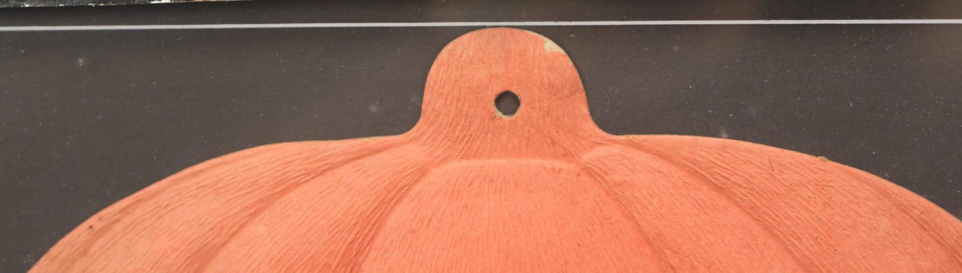 Lot 014 - Antique Halloween Pumpkin Jack-O-Lantern J.O.L. (#2) Embossed Cardboard Paper Halloween Decoration, Made In Germany, In Custom Frame, 15-1/4" x 13-1/4"