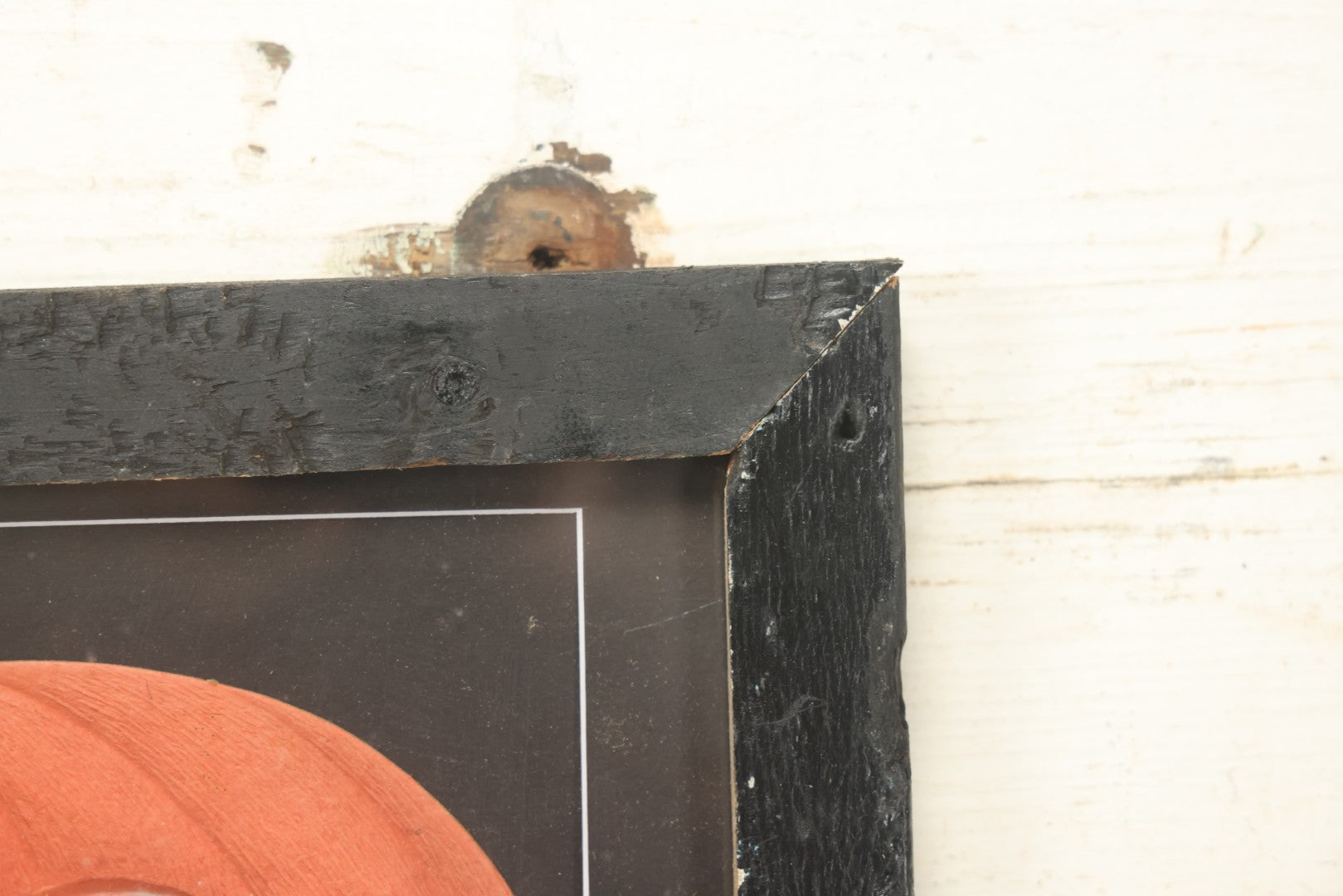 Lot 014 - Antique Halloween Pumpkin Jack-O-Lantern J.O.L. (#2) Embossed Cardboard Paper Halloween Decoration, Made In Germany, In Custom Frame, 15-1/4" x 13-1/4"