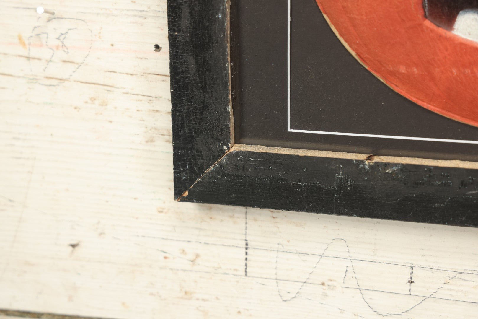 Lot 014 - Antique Halloween Pumpkin Jack-O-Lantern J.O.L. (#2) Embossed Cardboard Paper Halloween Decoration, Made In Germany, In Custom Frame, 15-1/4" x 13-1/4"