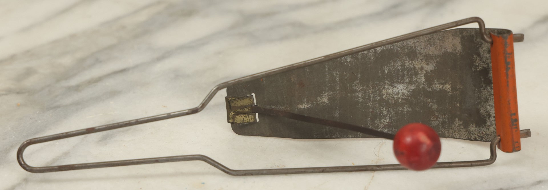 Lot 016 - Vintage Flex-A-Tone Tin Halloween Noise Maker With Pumpkin Jack-O-Lantern J.O.L., Marked Patente