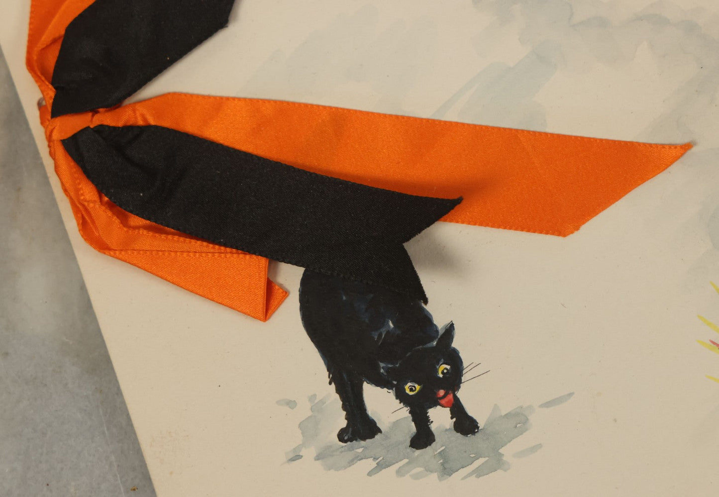Lot 017 - Antique Hand Painted Halloween Dinner Menu From The S.O.M. Club, October 27, 1915, With Black Cat, Owl, For Father O'Connell