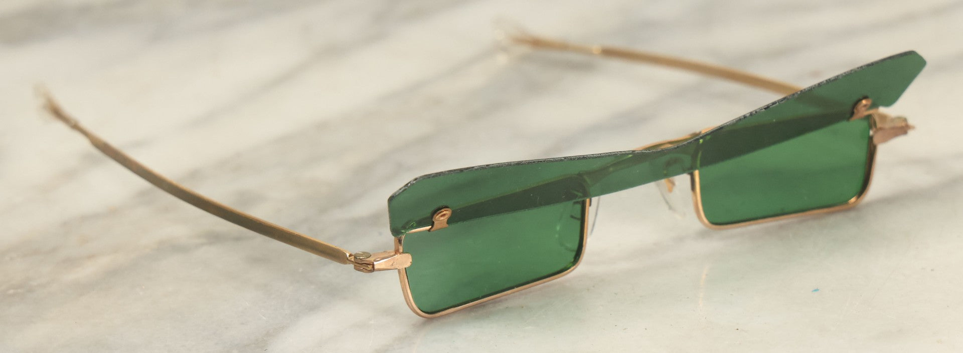 Lot 029 - Vintage Flip Up Green Tint Sunglasses, Circa 1960s