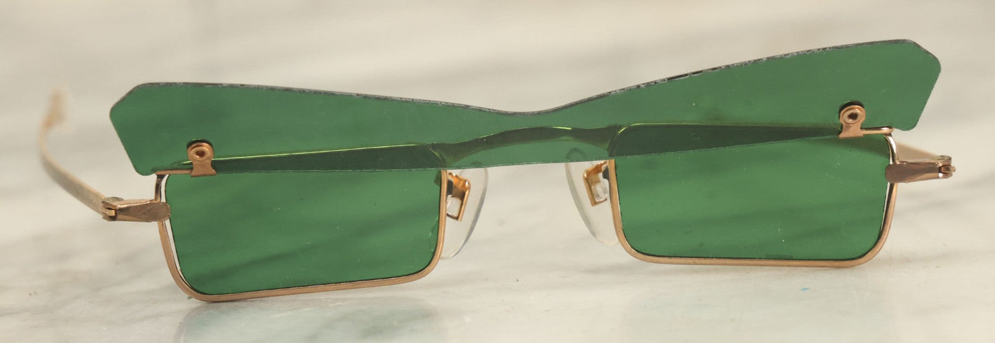 Lot 029 - Vintage Flip Up Green Tint Sunglasses, Circa 1960s