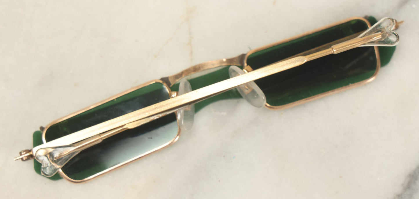 Lot 029 - Vintage Flip Up Green Tint Sunglasses, Circa 1960s
