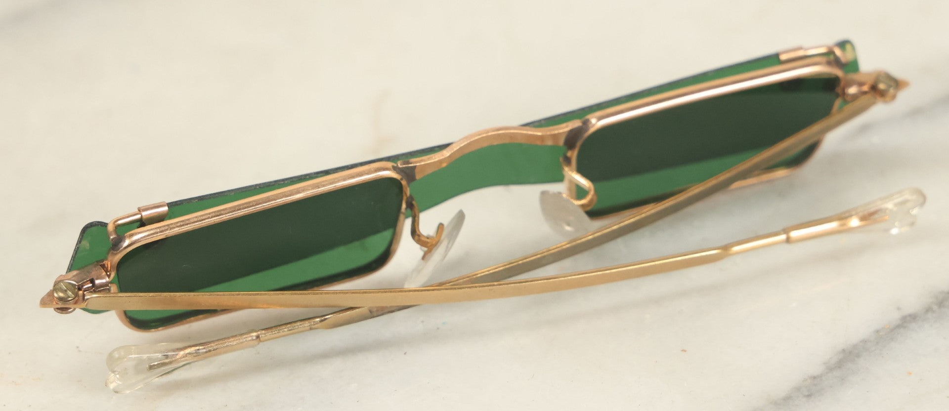 Lot 029 - Vintage Flip Up Green Tint Sunglasses, Circa 1960s