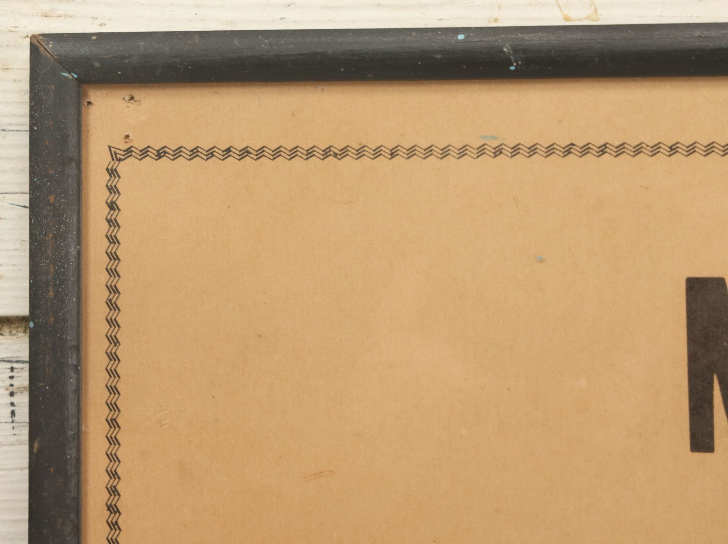 Lot 034 - Vintage Printed Pool Hall Sign On Press Board, "No Practicing Allowed," Note Wear, In Frame, 14-7/8" x 11-3/8"