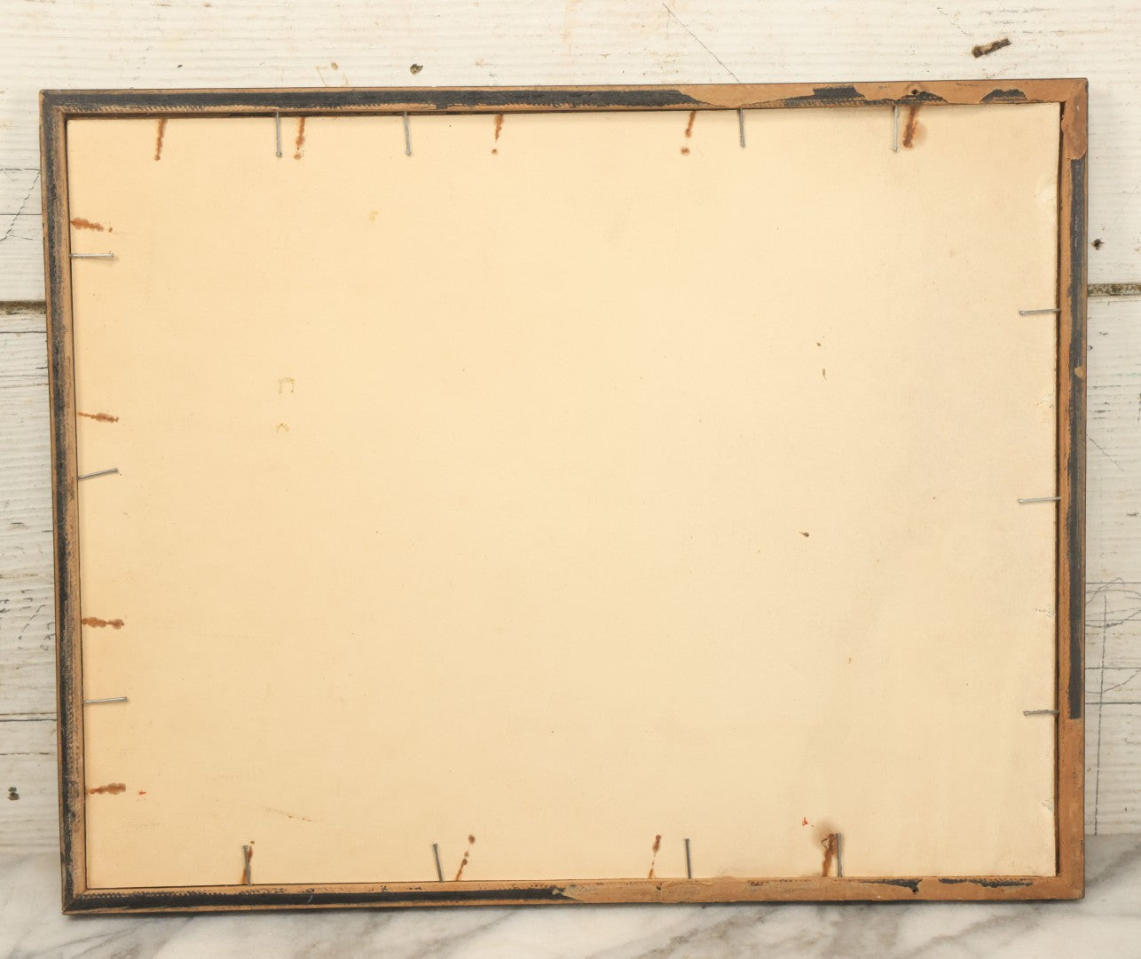 Lot 034 - Vintage Printed Pool Hall Sign On Press Board, "No Practicing Allowed," Note Wear, In Frame, 14-7/8" x 11-3/8"