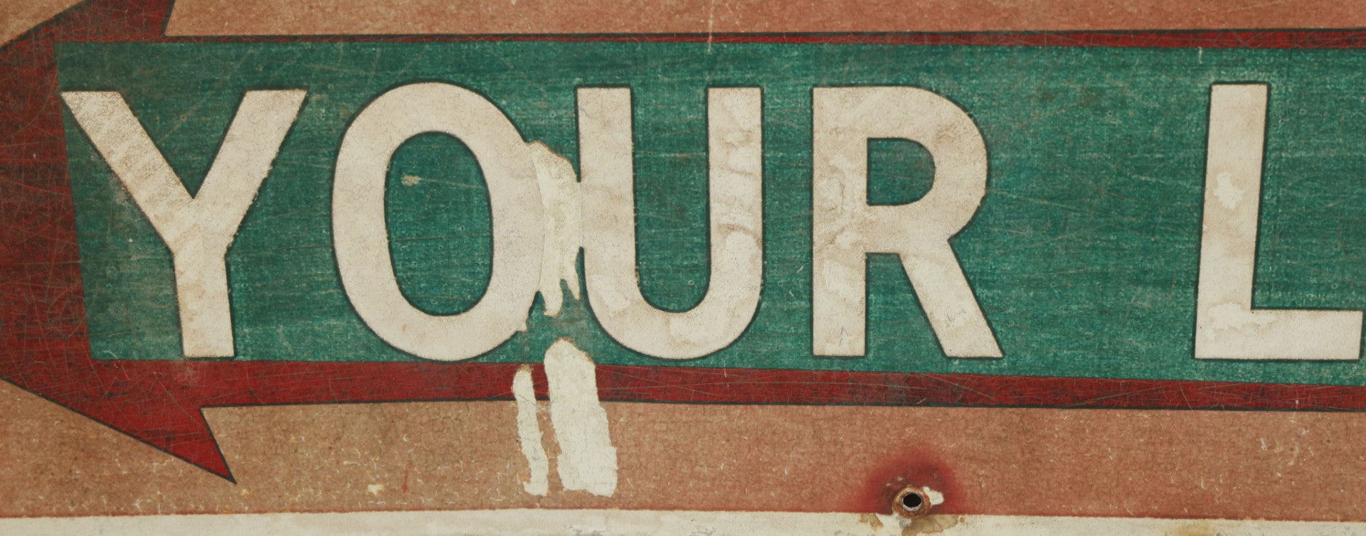 Lot 036 - Vintage Novelty Sign, "Savin' Your Life" With Arrow, 24" x 12"