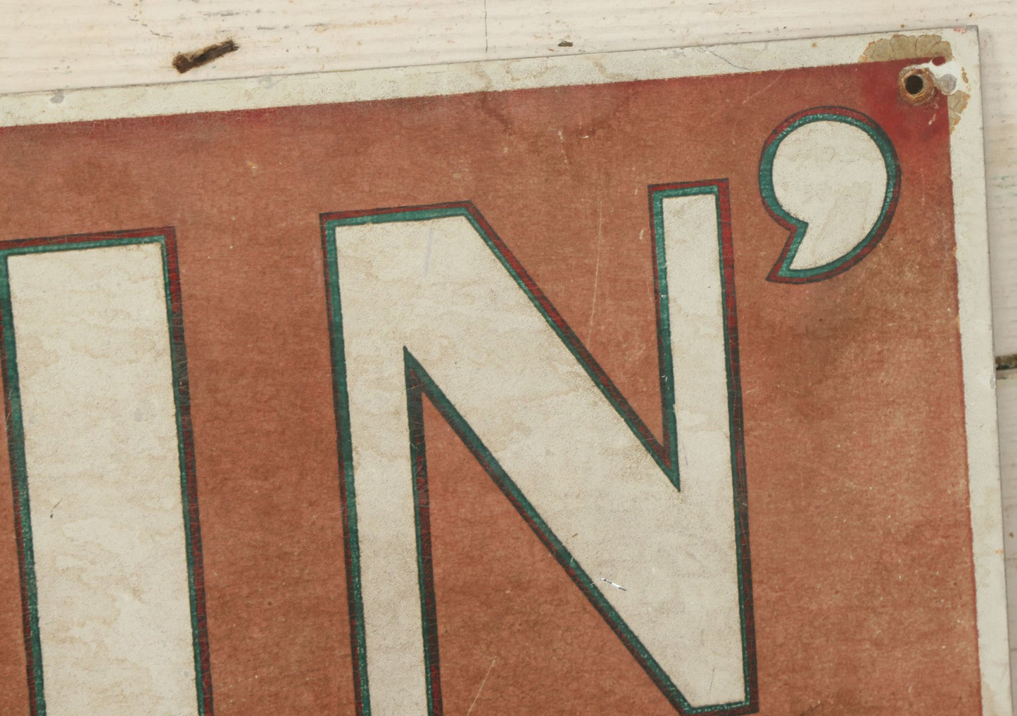 Lot 036 - Vintage Novelty Sign, "Savin' Your Life" With Arrow, 24" x 12"