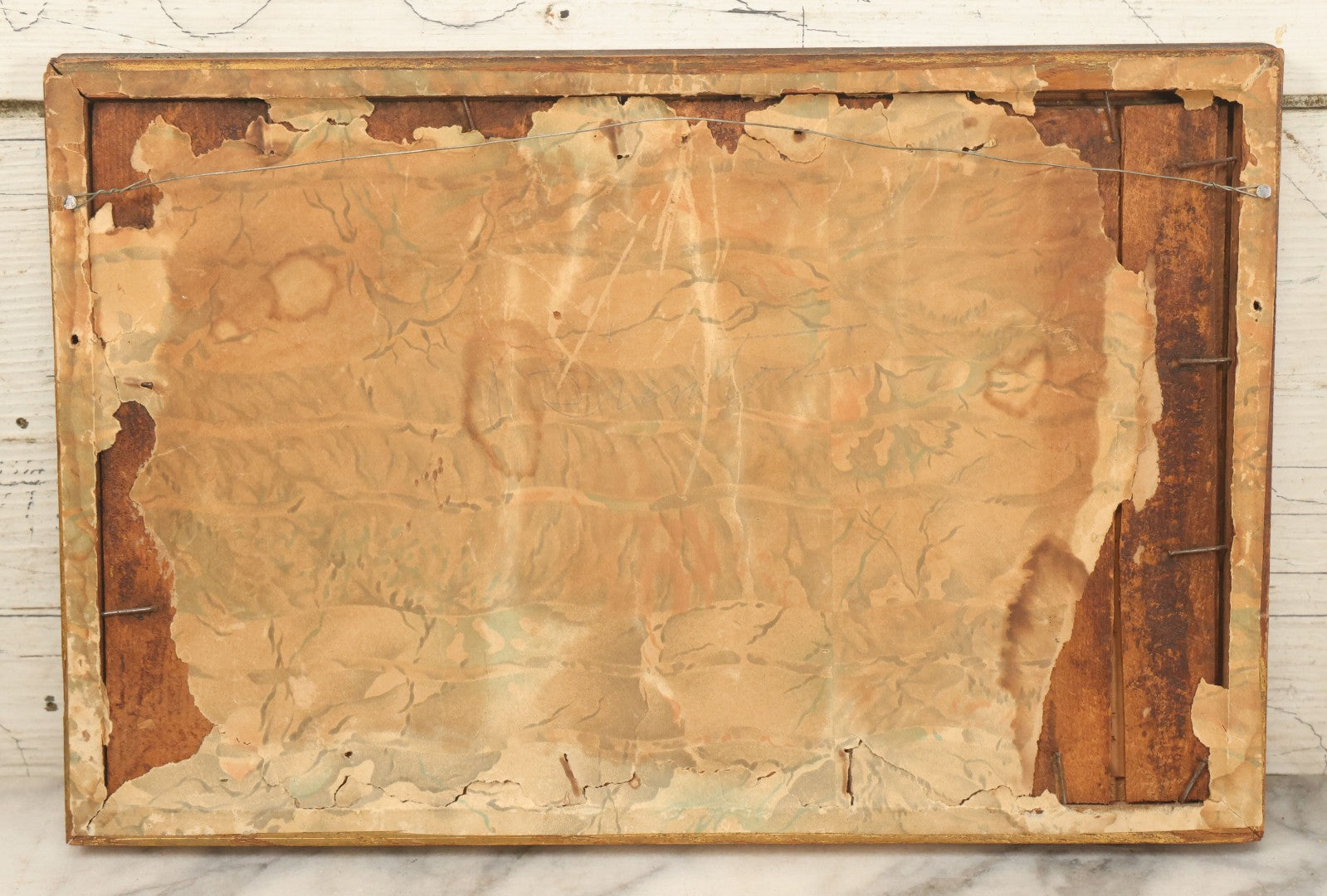 Lot 040 - Antique Watercolor Seascape Lakefront Harbor Scene With Trees On Water's Edge, Sailboats In Distance, In Frame, 14-3/8" x 9-1/2"