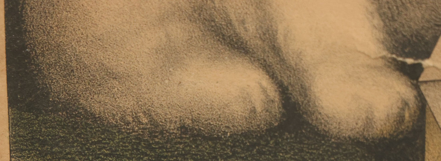 Lot 041 - Antique Hand Colored Lithograph Print Of "My Three White Kittens" Cats Playing With Blocks, "Learning Their A B C," Published By Currier & Ives, 19th Century, Note Frame Wear, 18-5/8" x 15-5/8"