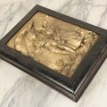Lot 046 - Antique Wooden Box With Molded Decorative Relief Lid With Children, Decorated Sides, Hinged Lid, Note Modern Hardware
