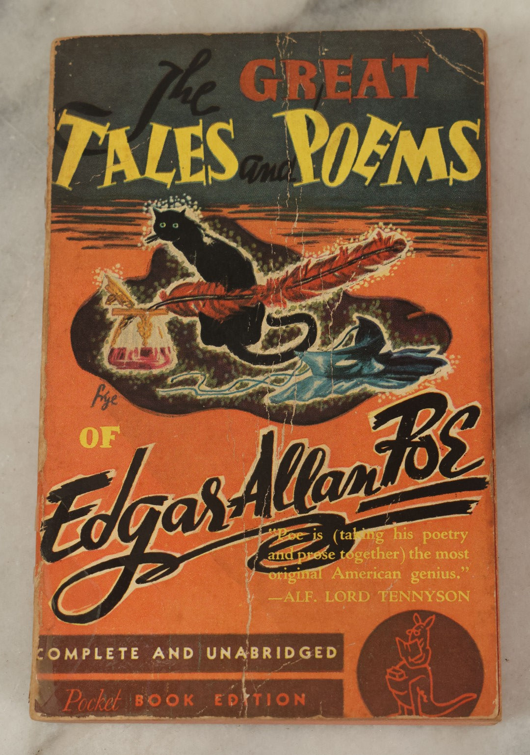 Lot 048 - "The Great Tales And Poems Of Edgar Allan Poe" Complete And Unabridged Pocket Book Edition Vintage Pulp Book With Illustrated Cover, Third Printing, 1940
