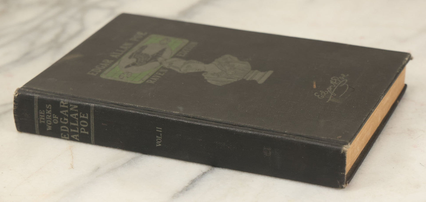 Lot 049 - "The Works Of Edgar Allan Poe" The Raven Edition Antique Book, Volume Two Of Five, With Frontispiece Illustration By Arthur E. Becher, 1903