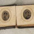 Lot 051 - Antique Gem Tintype Album With 46 Tintype Photographs Of Men, Women, And Children, Including Two "Not-So-Hidden" Mother Photographs