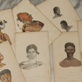 Lot 066 - Grouping Of 7 Antique Hand Colored And Other Engravings Of The Races Of Men, Including North American Indians, Africans, Mongolians, Etc., Circa 1827