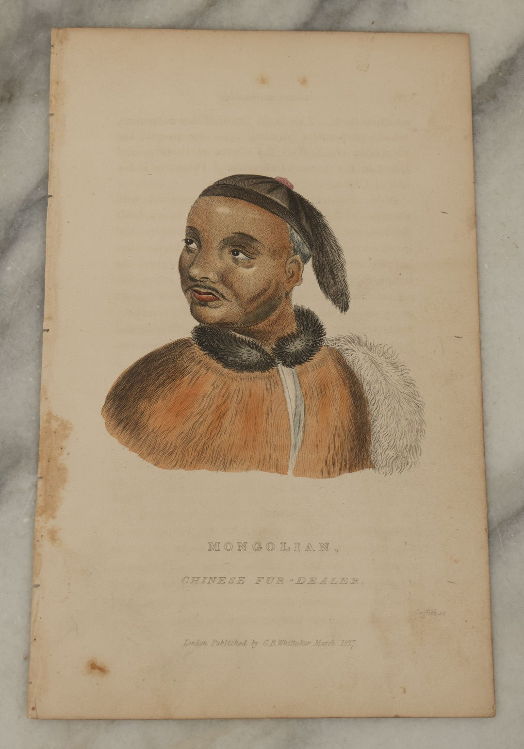 Lot 066 - Grouping Of 7 Antique Hand Colored And Other Engravings Of The Races Of Men, Including North American Indians, Africans, Mongolians, Etc., Circa 1827