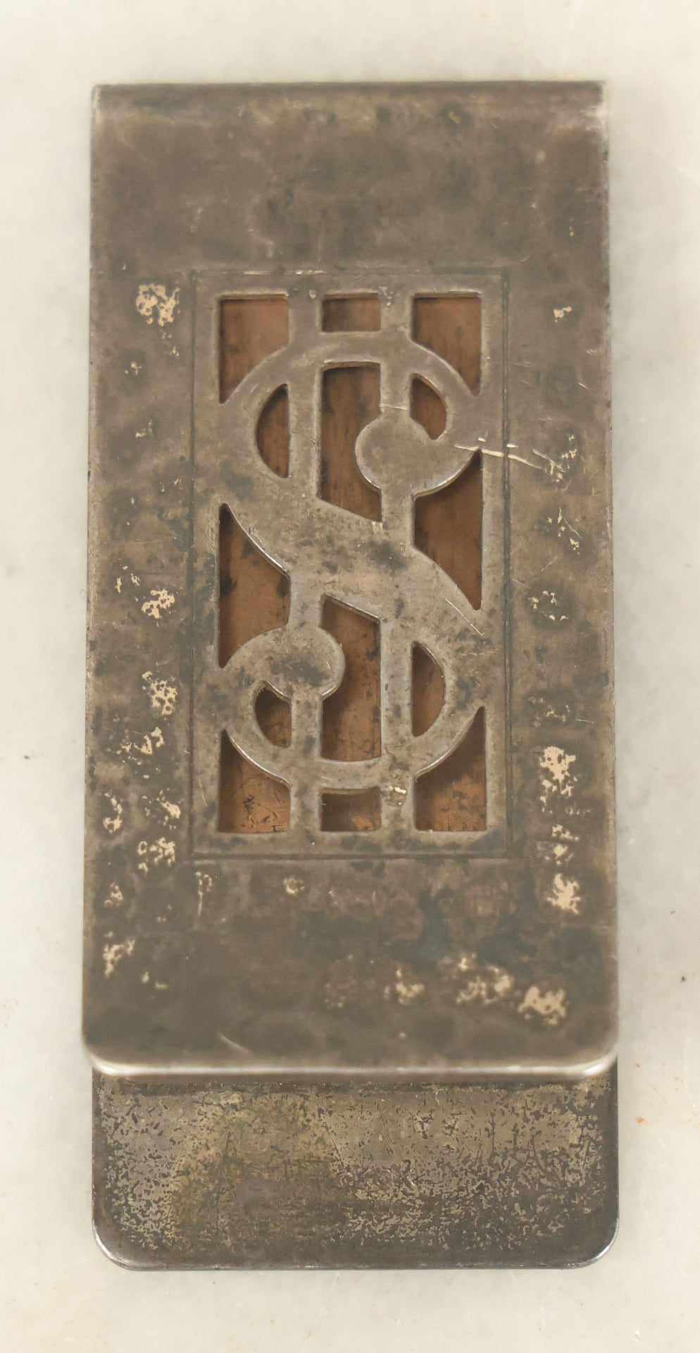 Lot 077 - Vintage Sterling Silver Dollar Sign Money Clip