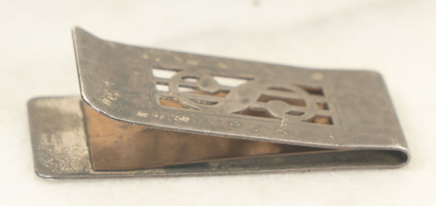 Lot 077 - Vintage Sterling Silver Dollar Sign Money Clip