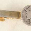 Lot 078 - Vintage 1936 Mercury Dime Tie Clip With Gold Tone, Marked Barlow