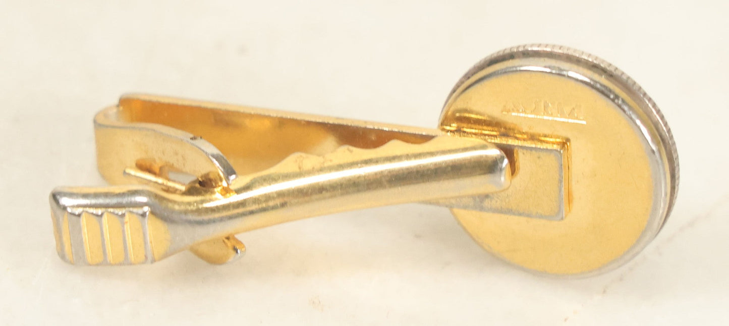 Lot 078 - Vintage 1936 Mercury Dime Tie Clip With Gold Tone, Marked Barlow