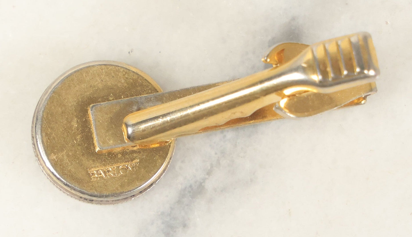 Lot 078 - Vintage 1936 Mercury Dime Tie Clip With Gold Tone, Marked Barlow