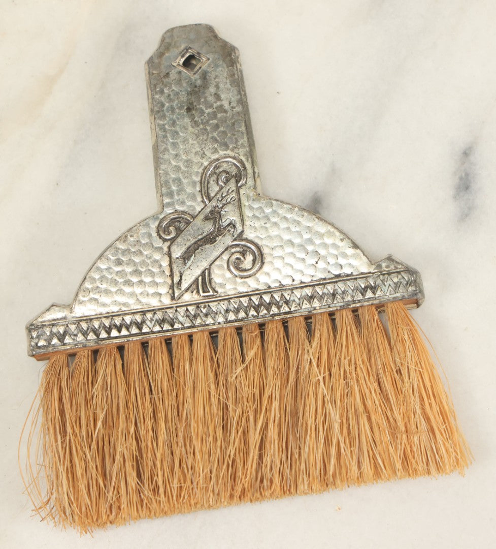 Lot 081 - Vintage Mid Century Art Deco Crumb Tray Butler With Brush With Hunting Dog Motif, Made In Japan, With A.S.A. Hallmark