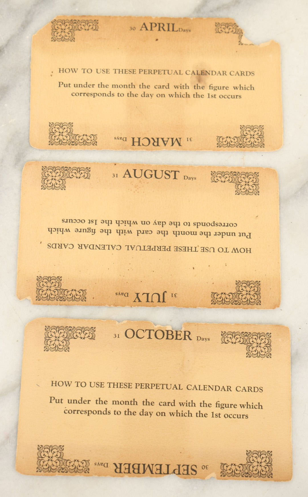 Lot 088 - Antique Perpetual Calendar Advertisement For William A. Doe Company, Boston Massachusetts, With Paper Inserts