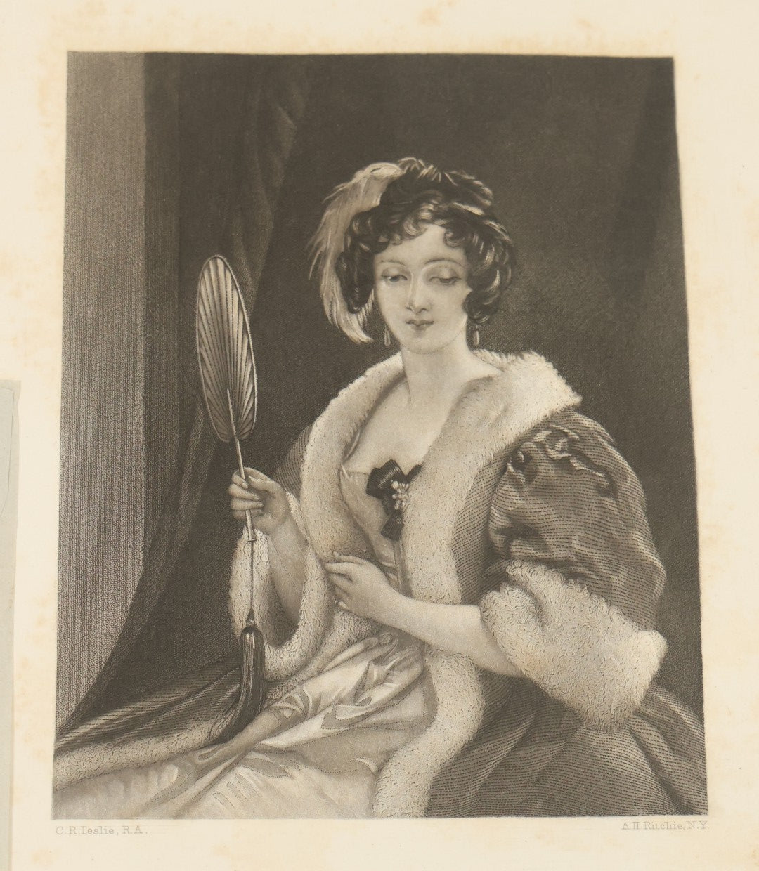Lot 091 - Antique Portfolio With Mother Of Pearl Accents On Cover Containing 13 Antique Engravings Of Beautiful Women In Various Scenes